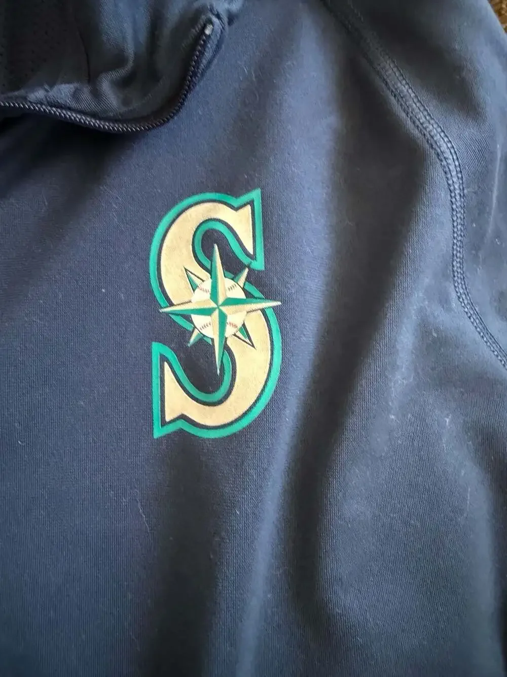 Nike Seattle Mariners MLB Dri-FIT 1/4 Zip Pullover Jacket Navy Blue Men's Size L